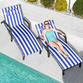 Chaise Lounge Chairs Outdoor Set of 2, Comfy Outside Wicker Patio Pool Lounge by ZZWHOM