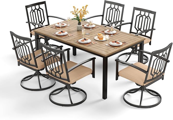 PHI VILLA 7 Pieces Outdoor Dining Set by PHIVILLAThepioneerofcomfortablehouseholdsupplies