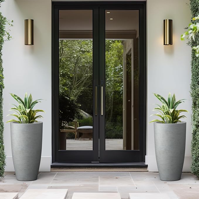 Kante 23.6" H Natural Concrete Tall Planters, Large Outdoor Indoor Decorative - Image 6