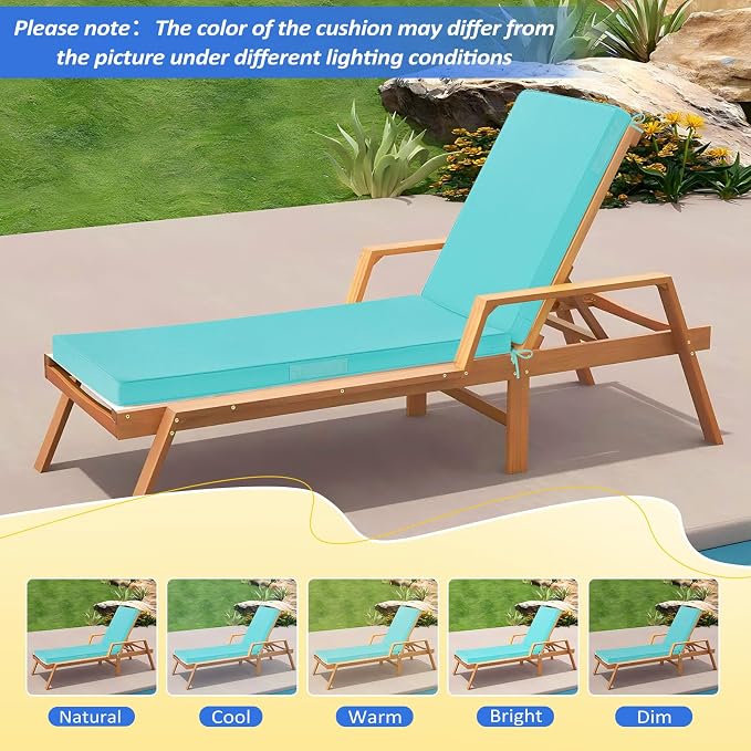 Basic Beyond Chaise Lounge Cushions Outdoor, 3-Layer Waterproof Outdoor - Image 6