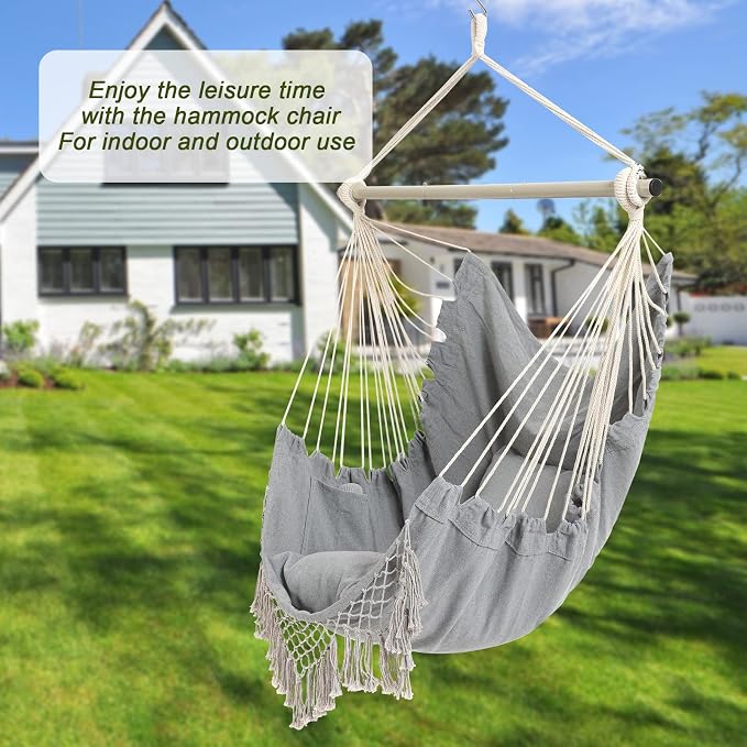Hammock Chair, Hanging Rope Swing Seat - Image 2