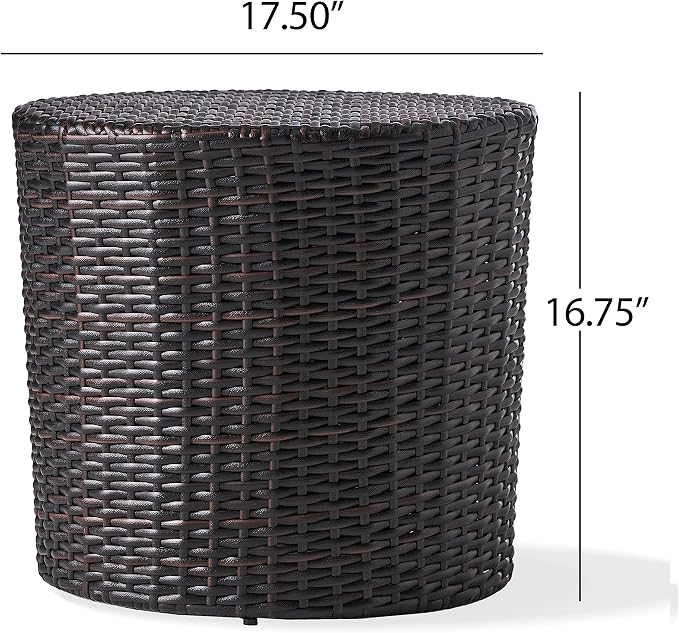 Christopher Knight Home Keaton Wicker Barrel Side Table - Image 3