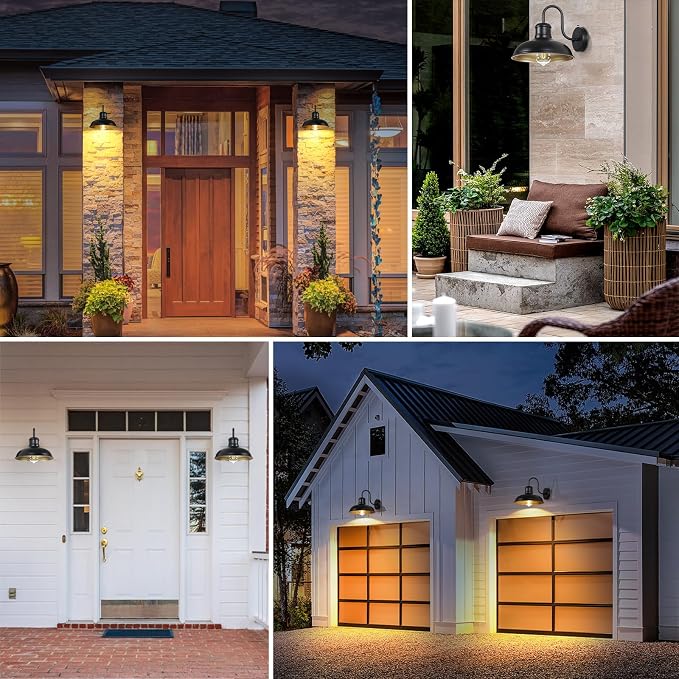 TOBUSA 2-Pack Dusk to Dawn Outdoor Wall Lights, 10’’ Waterproof Farmhouse - Image 6