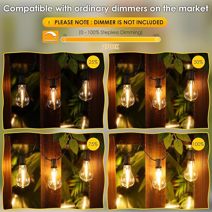200FT Outdoor String Lights, LED Patio Lights - Image 2