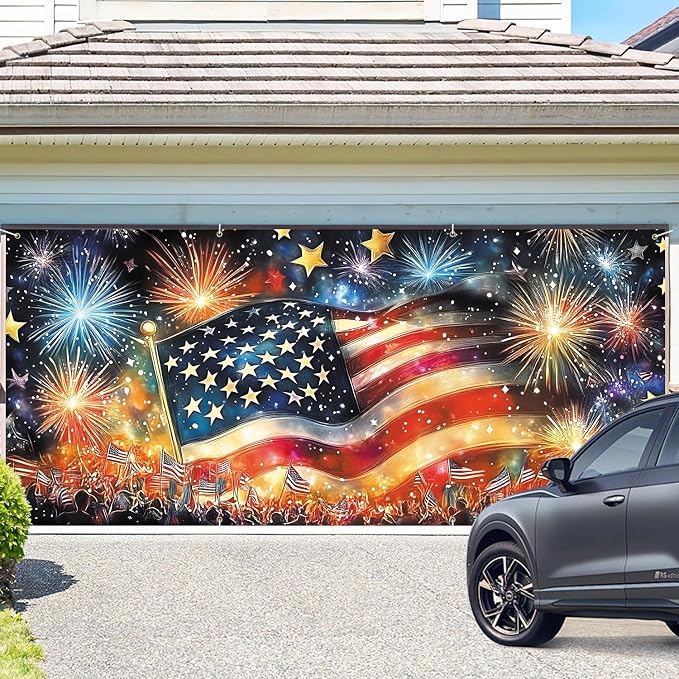 ANNA QUEEN Garage Door Banner 6x13FT, Large Patriotic Garage Door Cover - Image 2