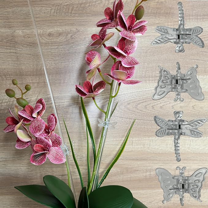 30Pcs Acrylic Plant Stakes Garden Single Stem Plant Support Stakes Clear Orchid - Image 6