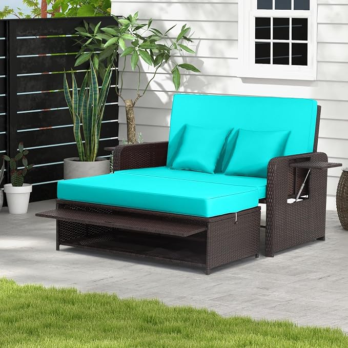 RELAX4LIFE Wicker Patio Outdoor Daybed by RELAX4LIFE