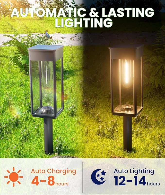 Bright Solar Pathway Lights Outdoor Waterproof IP65, 8 Pack Auto On/Off Solar - Image 5