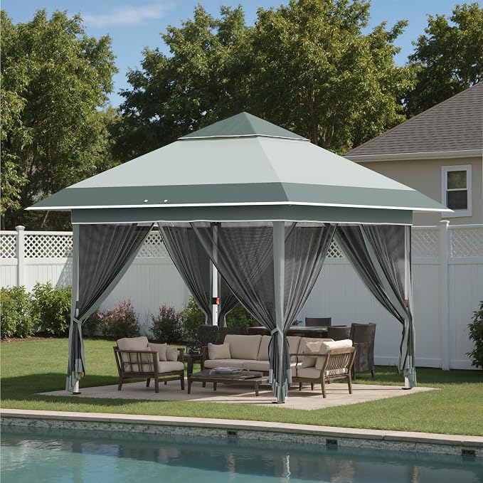Devoko 12x12 Pop Up Gazebo Canopy Tent - Image 2