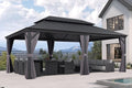 PURPLE LEAF 13' X 20' Permanent Hardtop Gazebo Aluminum Gazebo by PURPLELEAF