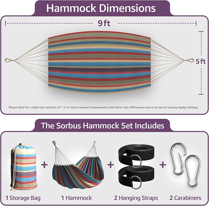 Sorbus® Brazilian Double Hammock - Image 3