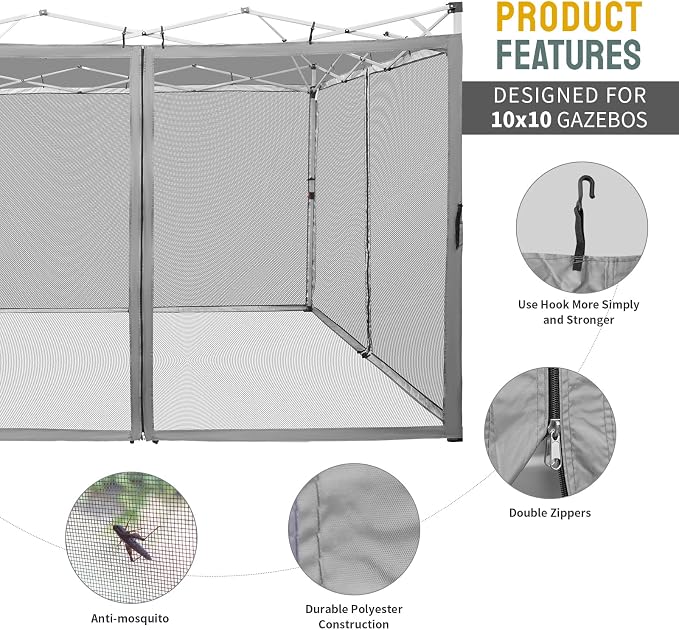 CROWN SHADES Gazebo Mosquito Net - Image 3