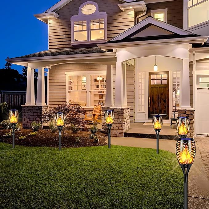 4 Pack Outdoor Solar Flame Light, Solar Lights Outdoor - Image 7