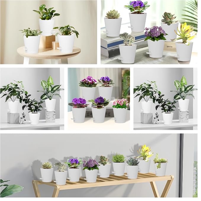 5 Pack 5 inch Self-Watering Pots, African Violets Planter - Image 3