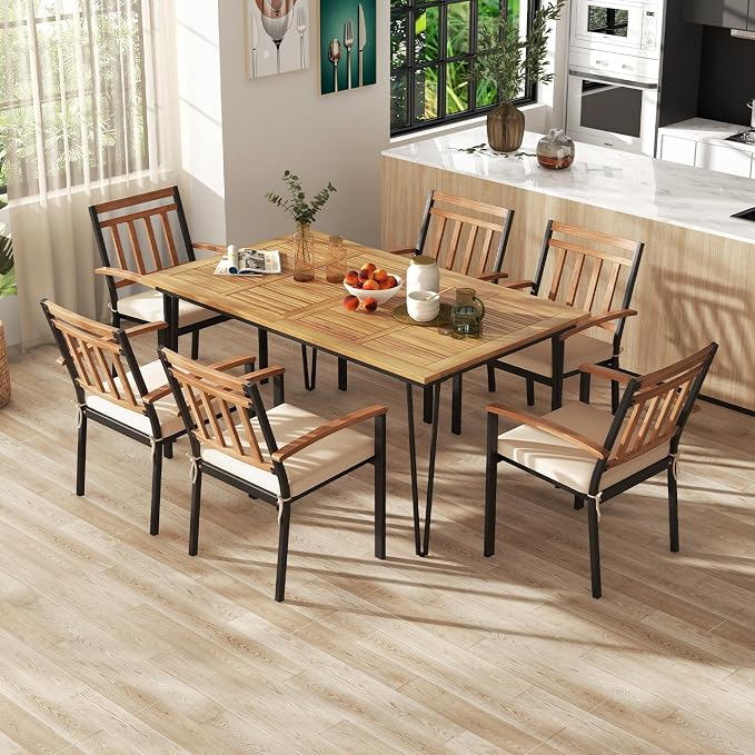 Tangkula 63" Large Patio Dining Table - Image 5