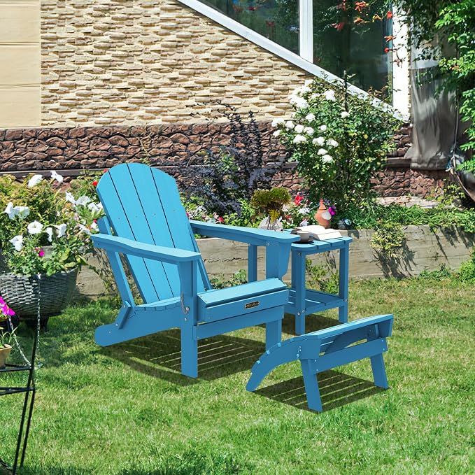 SERWALL Folding Adirondack Ottoman Set of 2, Adirondack Footrest Without - Image 7
