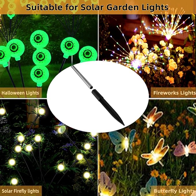 10 Pack Solar Light Stakes Replacement, ABS Reinforced Ground Spikes - Image 5