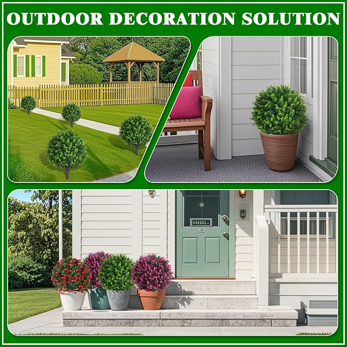 Artificial Topiary Tree with Eucalyptus, Fake Evergreen Tree - Image 6