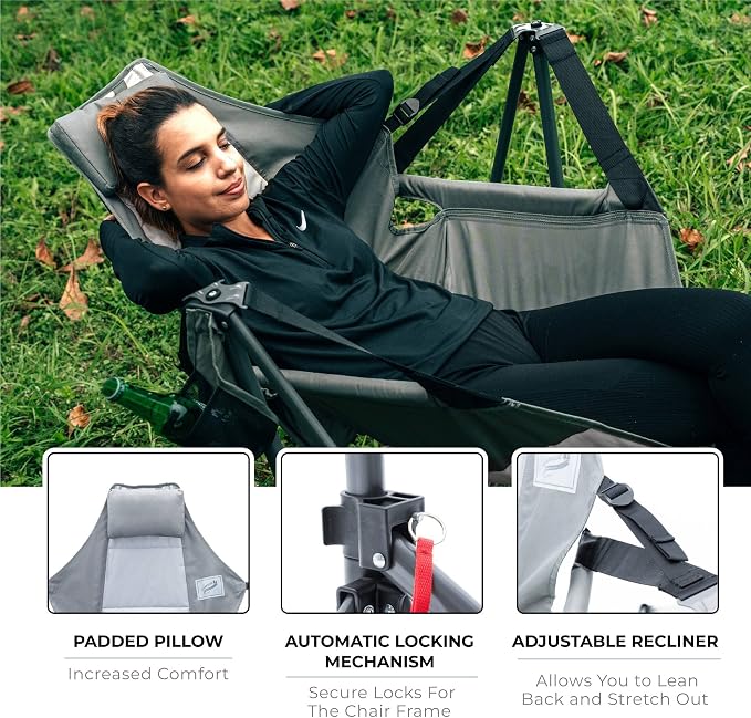 Portable Swing Hammock Chair | Foldable Recliner Rocking Lounger - Image 4