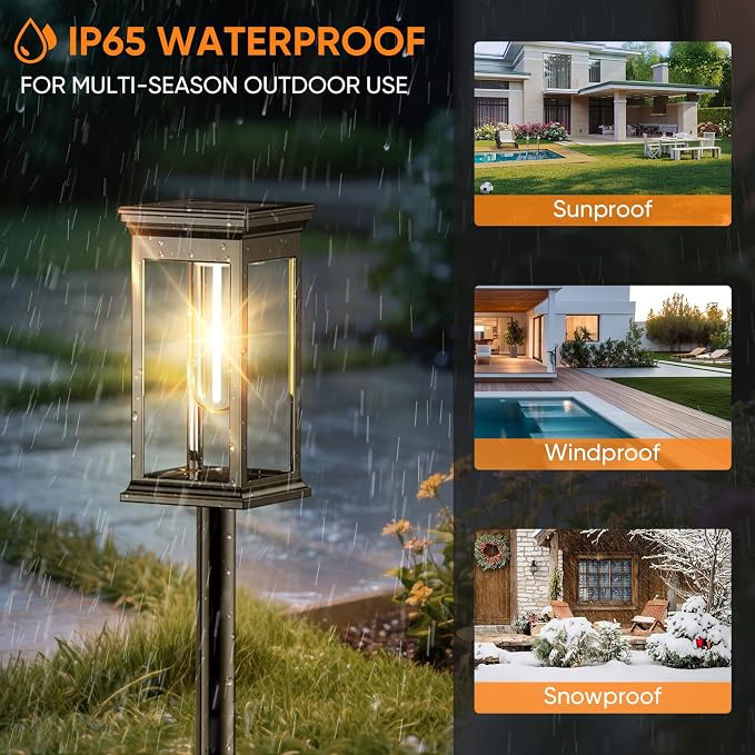 Solar Pathway Lights Outdoor Waterproof – 12 Pack Bright Solar Powered Garden - Image 4
