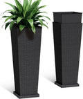 Set of 2 32 Inch Tall Plastic Planters by Acurax