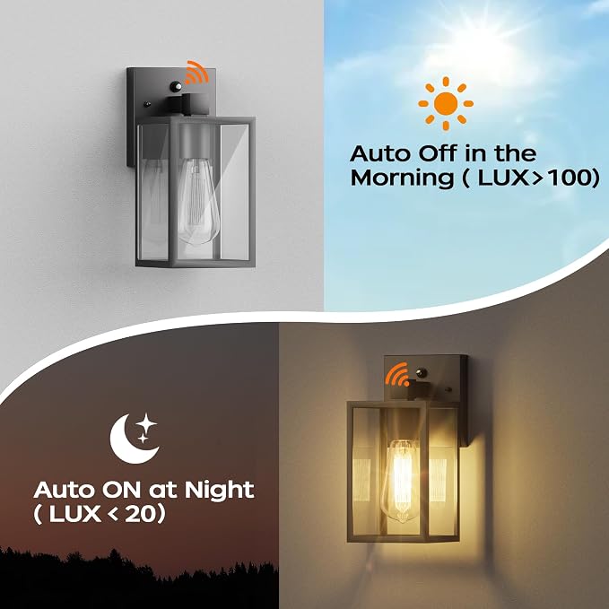 WIHTU Dusk to Dawn Outdoor Lighting Fixtures, Exterior Front Porch Light - Image 2
