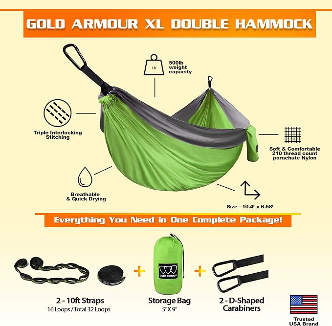 Gold Armour Camping Hammock - Image 2