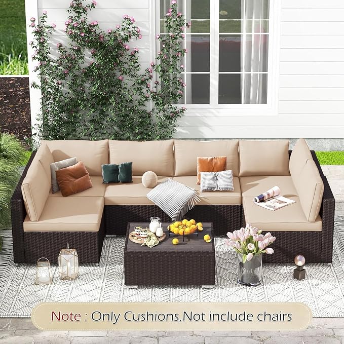 HOMREST Cushions for Outdoor Furniture, Replacement Cushion Pillow, - Image 2