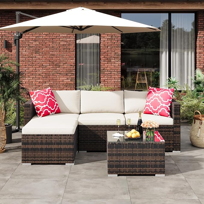 GAOMON 5-Piece All-Weather Patio Furniture Set, Convertible Outdoor Sectional - Image 5