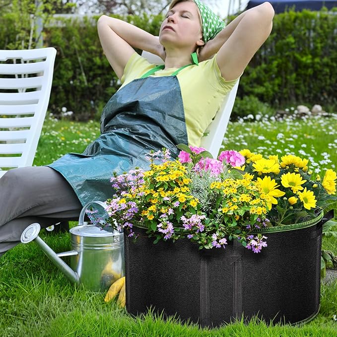 50 Gallon Large Grow Bags 3 Pack - 320G Thickened Nonwoven Aeration Planter - Image 4