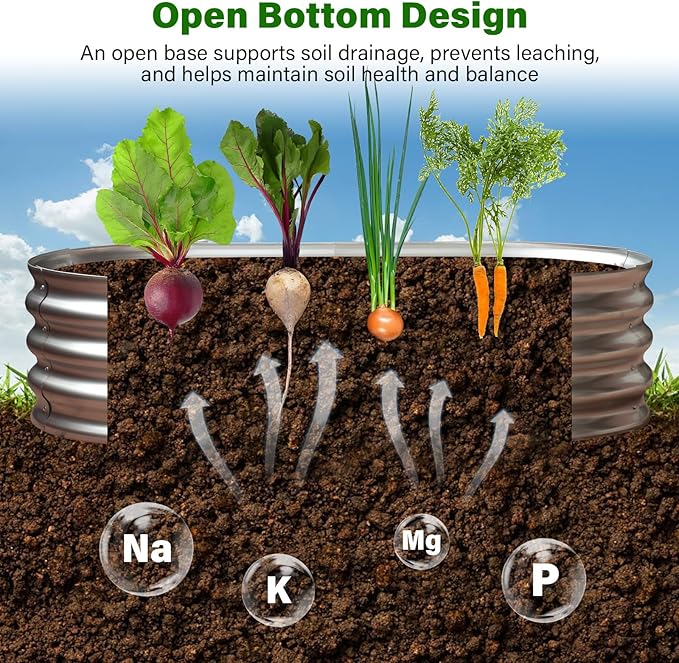 Galvanized Raised Garden Bed for Outdoor: 4X2X1ft Durable Metal Vegetable Plant - Image 6