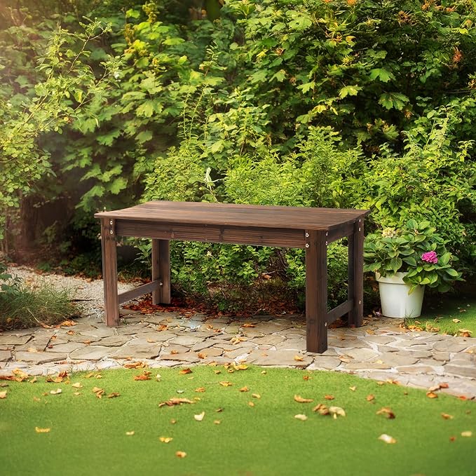 VINGLI Outdoor Wood Bench - Image 6