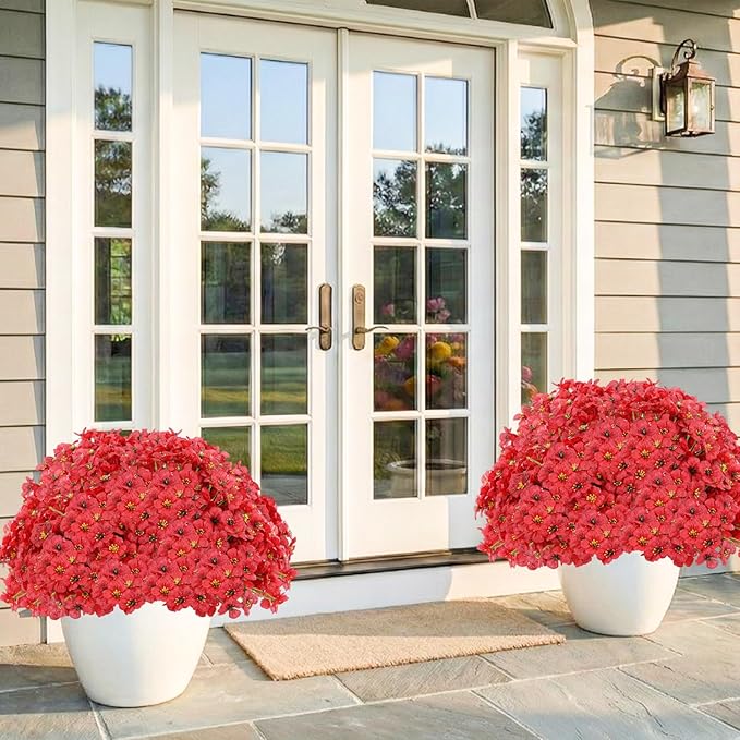 60 Pack Artificial Flowers for Outdoor Indoor Fake Plants, Faux Silk Flowers - Image 7
