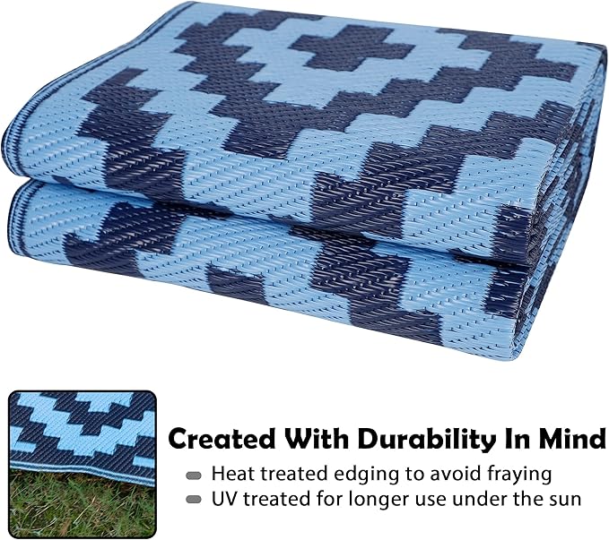 SAND MINE Reversible Mats, Plastic Straw Rug, Modern Area Rug, Large Floor Mat - Image 3