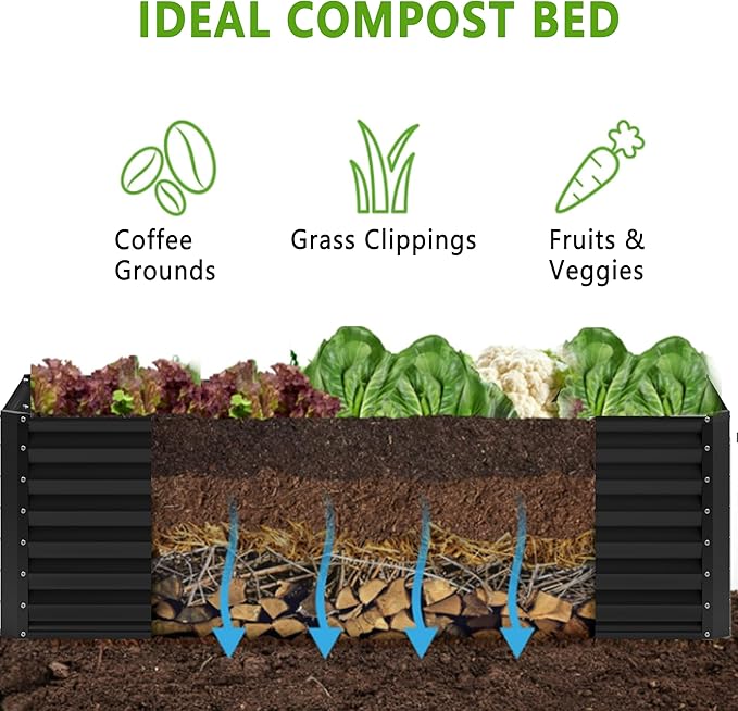 2PCS 6x2x1FT Galvanized Raised Garden Bed, Planter Raised Beds-Metal Garden Box - Image 3