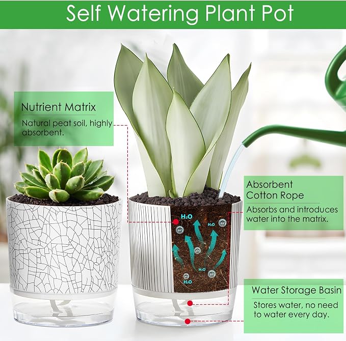4 Pack Self Watering Pots for Indoor Plants, Plant Pots for African Violet - Image 3