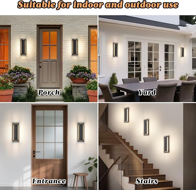 4 Packs Modern Exterior Lighting Fixtures, 16 in Long Outside Lights - Image 6