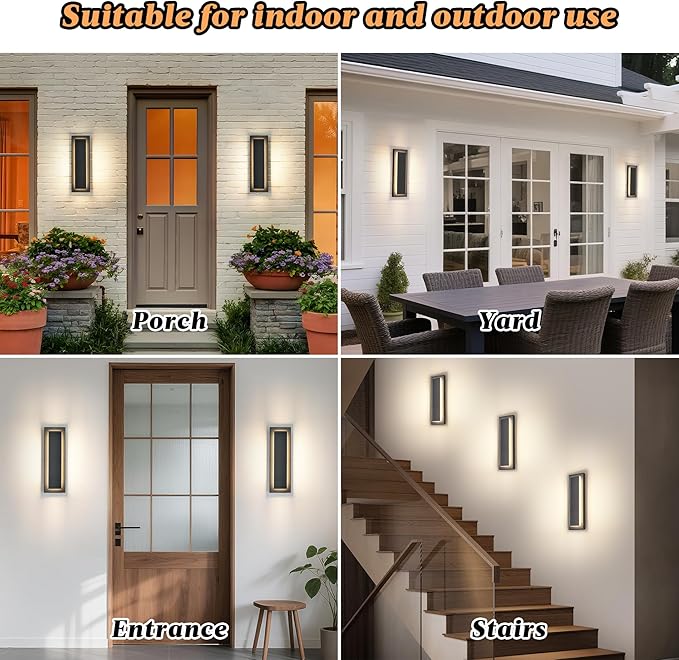 15.7 in Outdoor Wall Sconce Light, Modern Exterior Lights Fixture, Outdoor - Image 8