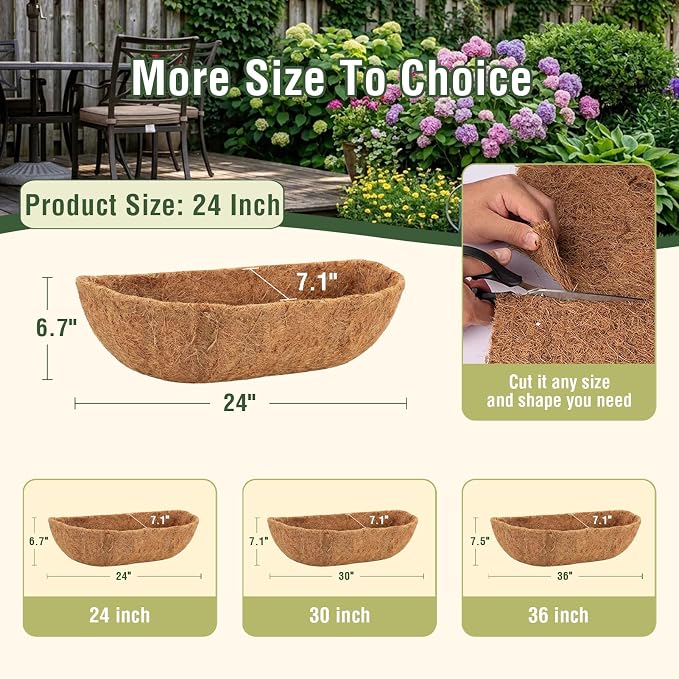 2 Pcs 24 Inch Trough Coco Liner - Image 7