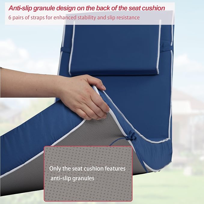 Chaise Lounge Cushions Outdoor 72x21x4 Inch, Patio Lounger Chair Cushion - Image 5