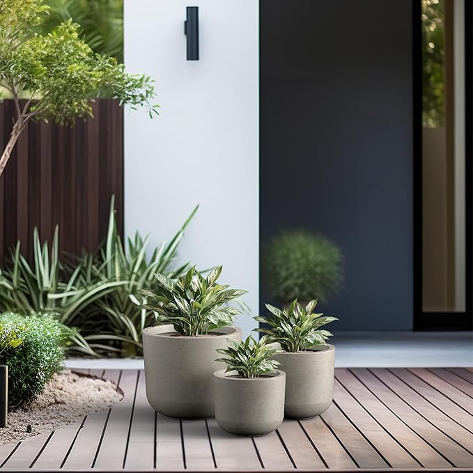 Kante 13", Outdoor Indoor Modern Planter Pots, Lightweight, Weather Resistant - Image 3