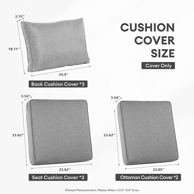 ovios Patio Cushion Covers, Waterproof Cushion Cover - Image 6