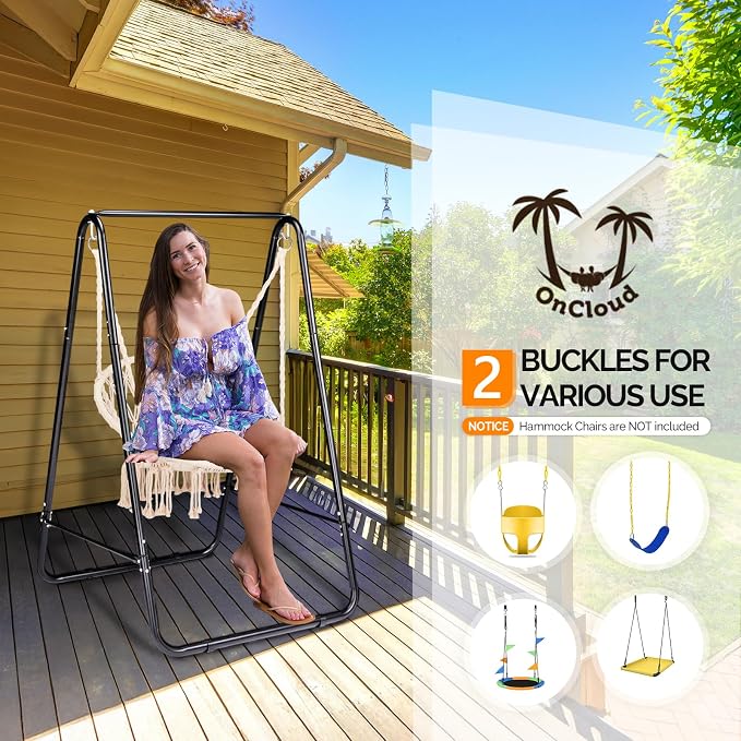 ONCLOUD 600LBS Heavy-Duty Hammock Chair Stand, A-Shaped Universal Multi-Use - Image 2