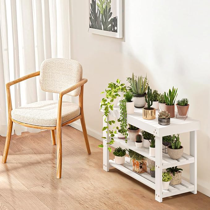 Pipishell Bamboo Shoe Rack Bench, 3-Tier Sturdy Shoe Organizer, Storage Shoe - Image 5