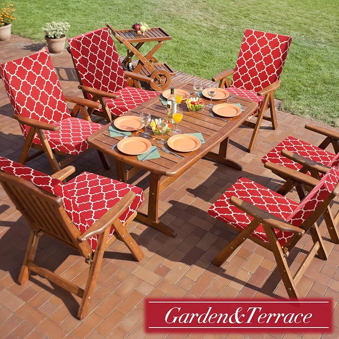Newwiee 8 Pcs Stretch Patio Outdoor Cushion Covers Waterproof Replacement Sofa - Image 5