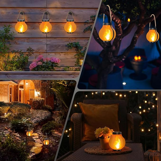 Hompavo Larger Gen2 Solar Lanterns Outdoor, Dual Charging & 2-Mode - Image 3