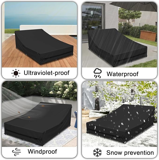 Outdoor Daybed Cover Heavy Duty 600D Weather-Resistant Waterproof Patio Sunbed - Image 9