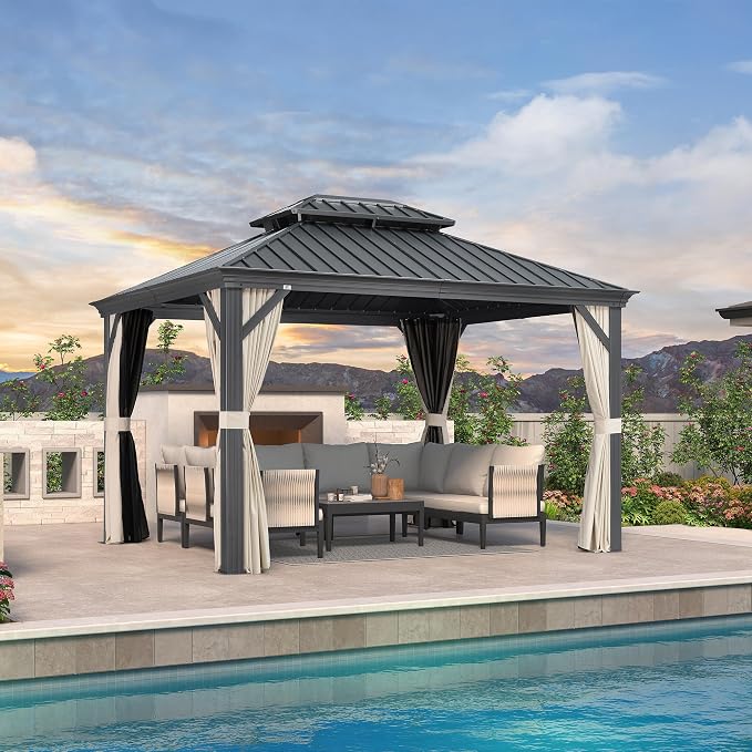 PURPLE LEAF 10' X 12' Hardtop Gazebo - Image 2