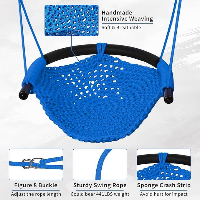 Hi-Na Kids Swing for Swing Set, Heavy Duty Rope Swings - Image 4