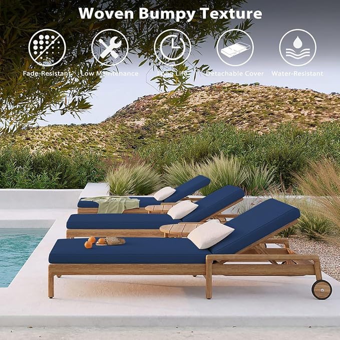 Sundale Outdoor Olefin Chaise Lounge Cushion, Water-Resistant Patio Lounge - Image 7